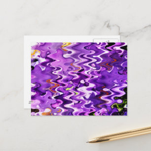 CARTE POSTALE FLEURS PURPLES ABSTRAITES