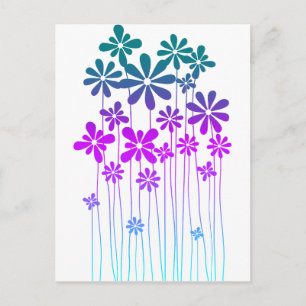 Carte Postale Fleurs rétro