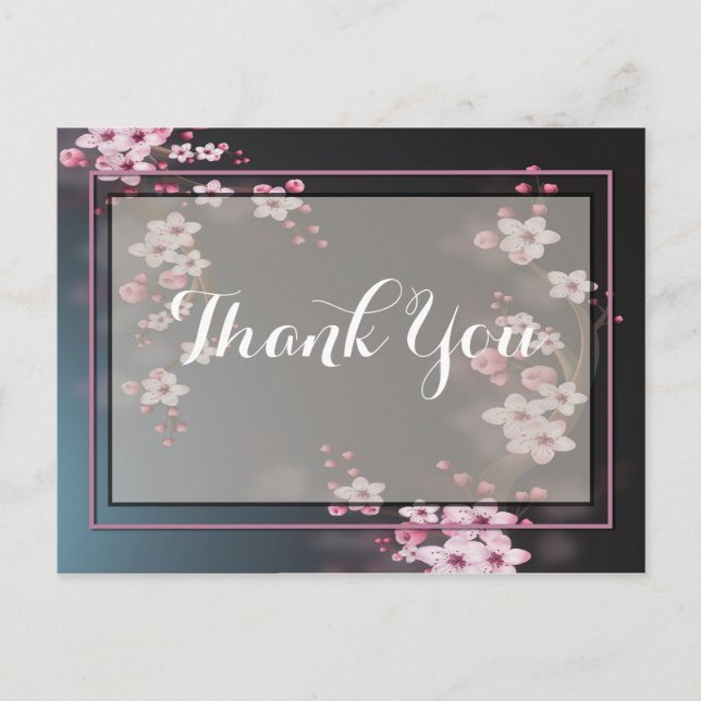 Carte Postale Fleurs romantiques Merci (Devant)