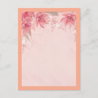 Carte Postale fleurs roses