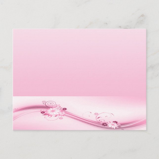 Carte Postale Fleurs roses dans les vagues (Devant)