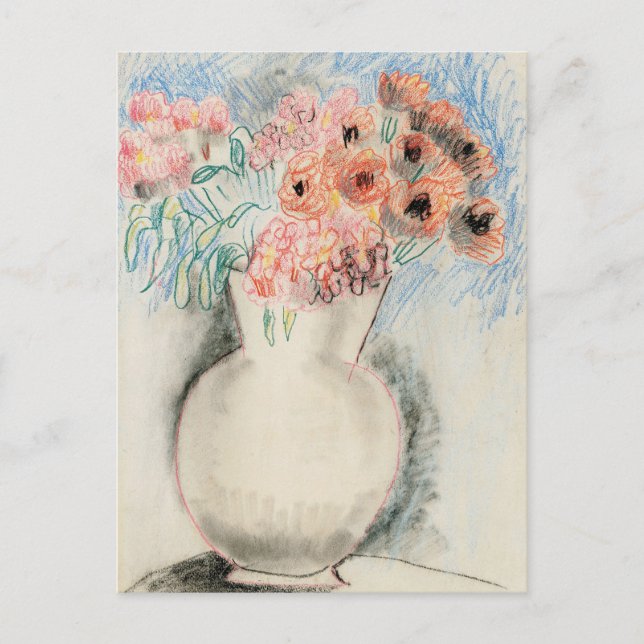 Carte Postale Fleurs roses dans un vase | Christopher Wood (Devant)