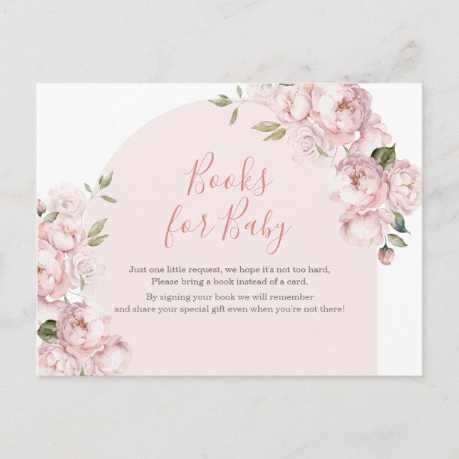 Carte Postale Fleurs roses Fille Baby shower bébé en fleur (Devant)