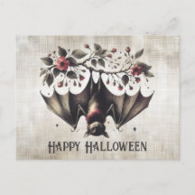 Fleurs roses Halloween Chauve-souris maléfique Feu