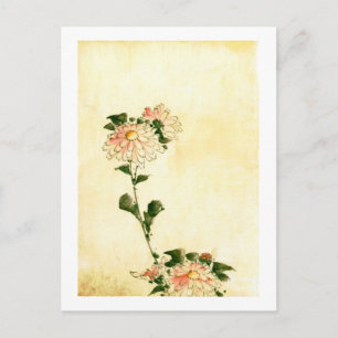 Carte Postale Fleurs roses, Hokusai Fine Art