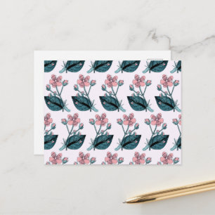 Carte Postale Fleurs Roses, Motif Floral, Motif De Fleurs