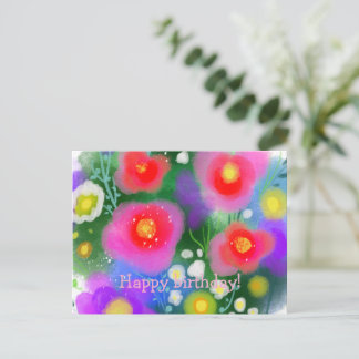 Carte Postale Fleurs rouges