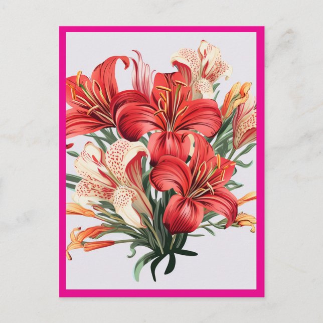 CARTE POSTALE FLEURS ROUGES #2 (Devant)