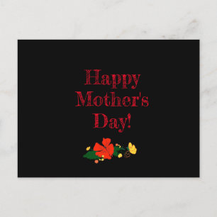 Carte Postale Fleurs rouges motifs de jour des mères aquarelle n