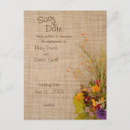 Carte Postale Fleurs Rustiques D'Automne Enregistrer La Date Car