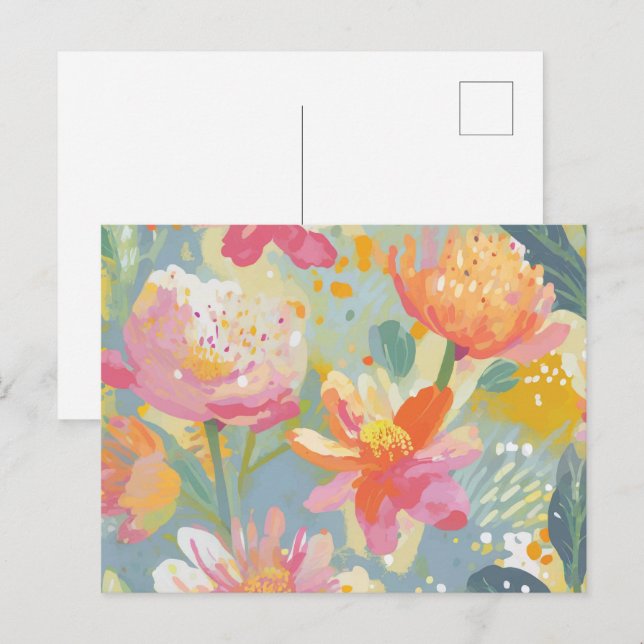 Carte Postale Fleurs sauvages aquarelle (Devant / Derrière)