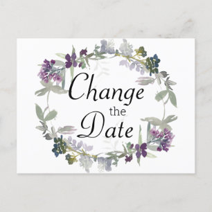 Carte Postale Fleurs sauvages aquarelle lavande Changez la date