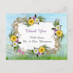 Carte Postale Fleurs sauvages contre un ciel bleu