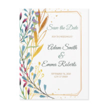 Fleurs sauvages et paillettes dorées pour le faire