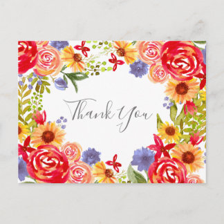 Carte Postale Fleurs sauvages florales CartãoMerci