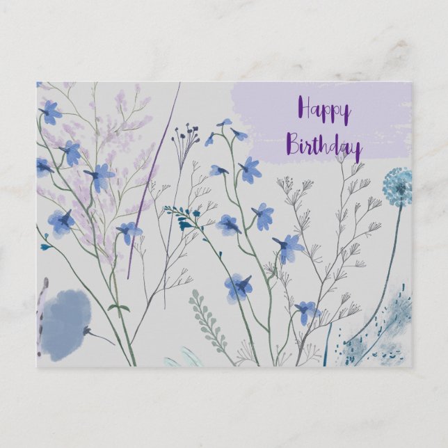 Carte Postale Fleurs sauvages florales rustiques bohèmes fantais (Devant)