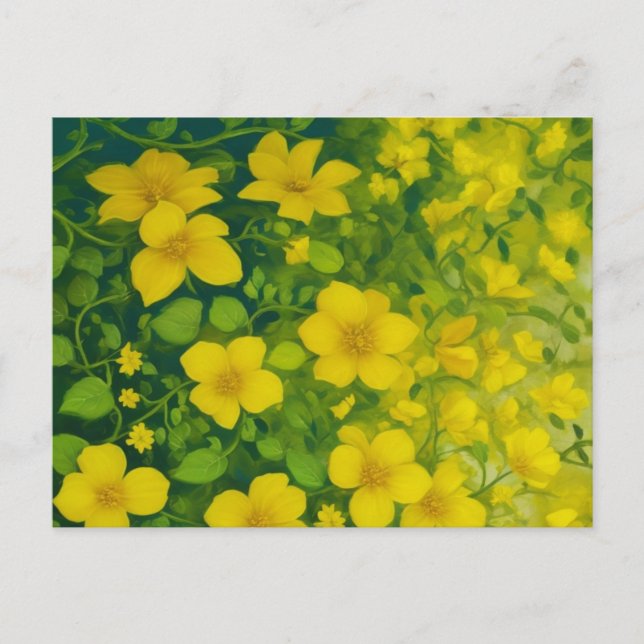 Carte Postale Fleurs sauvages jaunes (Devant)