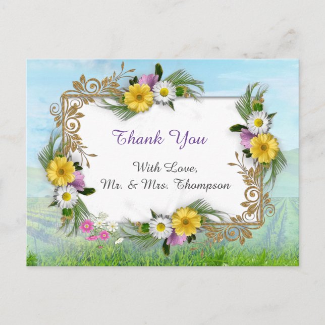 Carte Postale Fleurs sauvages sur un ciel bleu (Devant)