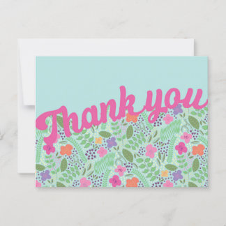 Carte Postale Fleurs stylisées Millefleur Pastels Merci