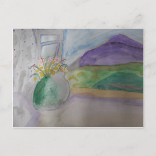 Carte Postale Fleurs Sur Le Rebord De Fenêtre