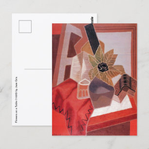 Carte Postale Fleurs sur une table par Juan Gris, Cubisme vintag