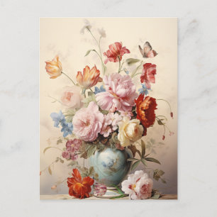 Carte Postale Fleurs victoriennes Abstraites dans le Vase