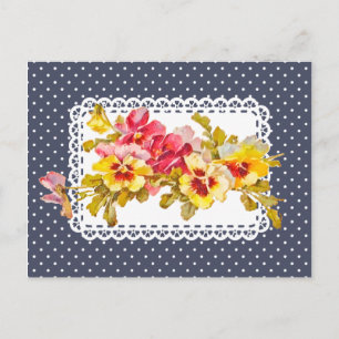 Carte Postale Fleurs vintages de Pansy et Délicat