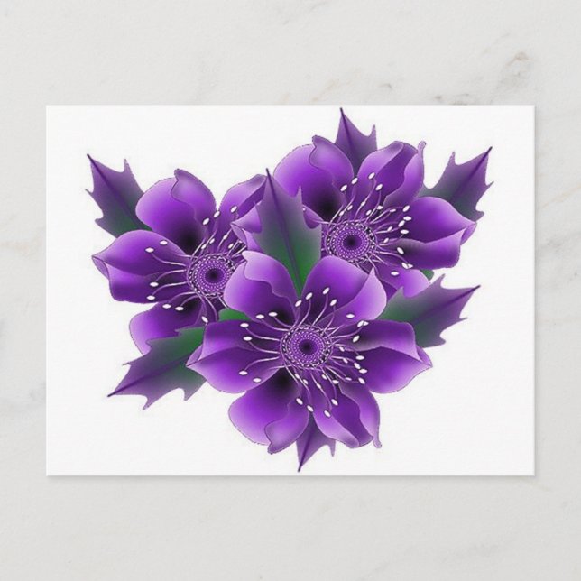 Carte Postale fleurs violettes (Devant)