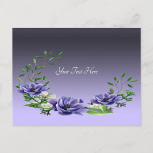 Carte postale Fleurs violettes Aquarelle