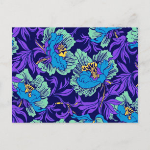 Carte Postale Fleurs violettes et bleues William Morris