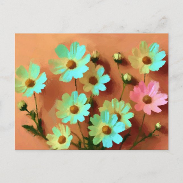 Carte Postale Fleurs Zinnia Elegans (Devant)