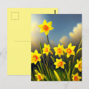 Carte Postale Fleuves illuminées : Les jonquilles dorées en plei