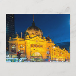 Carte Postale Flinders st gare Melbourne la nuit