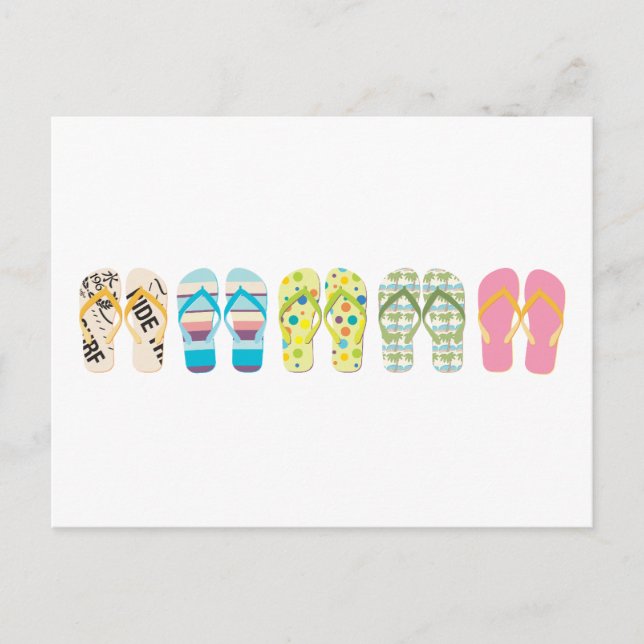 Carte Postale Flip Flops de plage (Devant)