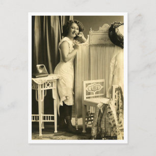 Carte Postale Flirt français - Pinup Vintage