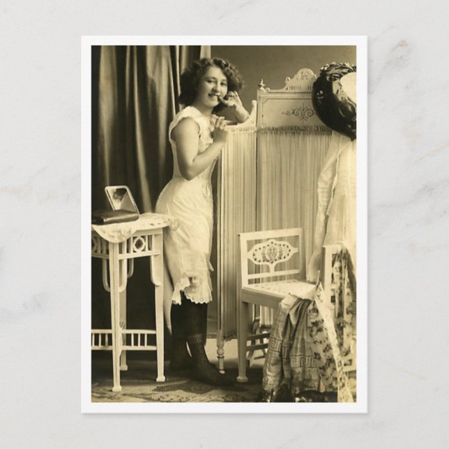 Carte Postale Flirt français - Pinup Vintage (Devant)