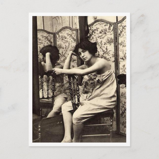 Carte Postale Flirt français - Pinup Vintage (Devant)