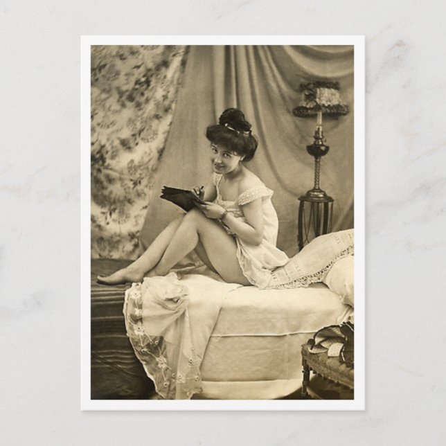 Carte Postale Flirt français - Pinup Vintage (Devant)