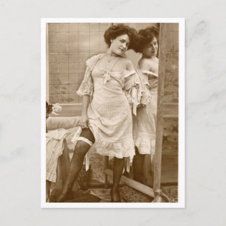 Carte Postale Flirt français - Pinup Vintage