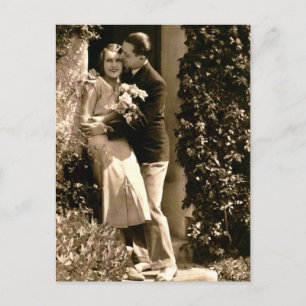 Carte Postale Flirt français - Vintage romantique