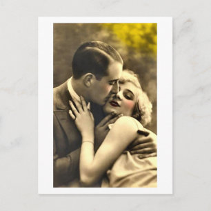 Carte Postale Flirt français - Vintage romantique