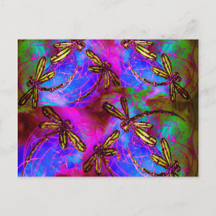 Carte Postale Flit Hippie Dragonfly