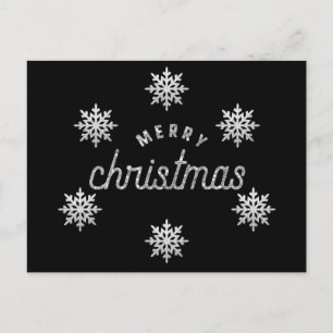 Carte Postale Flocon de neige Parties scintillant en argent