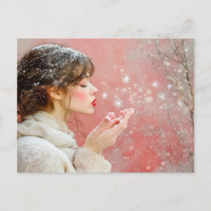 Carte Postale Flocons de neige soufflés