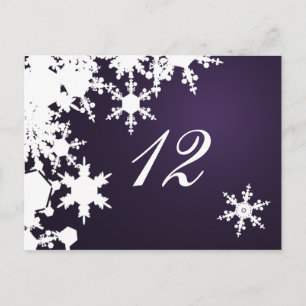 Carte Postale flocons de neige violet table de mariage d'hiver