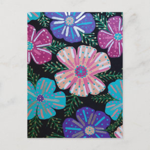 Carte Postale Floral bohème coloré