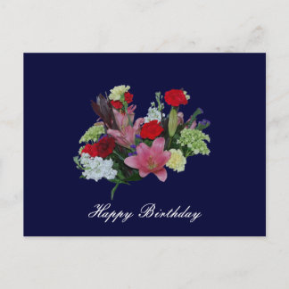 Carte Postale Floral Bouquet heureux anniversaire