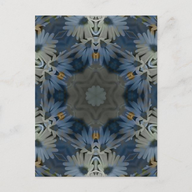 Carte Postale Floral de marguerite bleu antique (Devant)