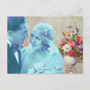 Carte Postale Floral de mariée vintage et de chambre