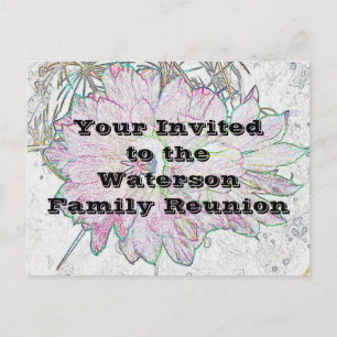 Carte Postale Floral Famille Réunion Faire-part Artistique Fleur